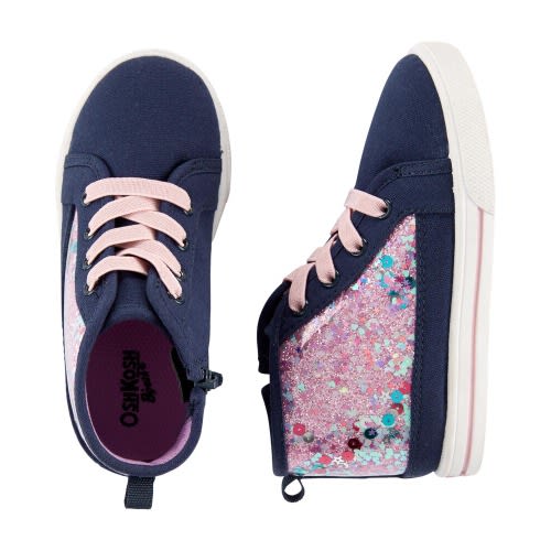 Girl's Sequin High-top Sneakers