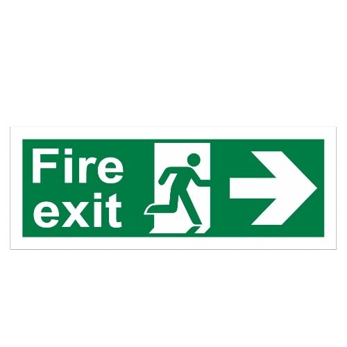 Fire Exit Sign-right - 100mm By 300mm
