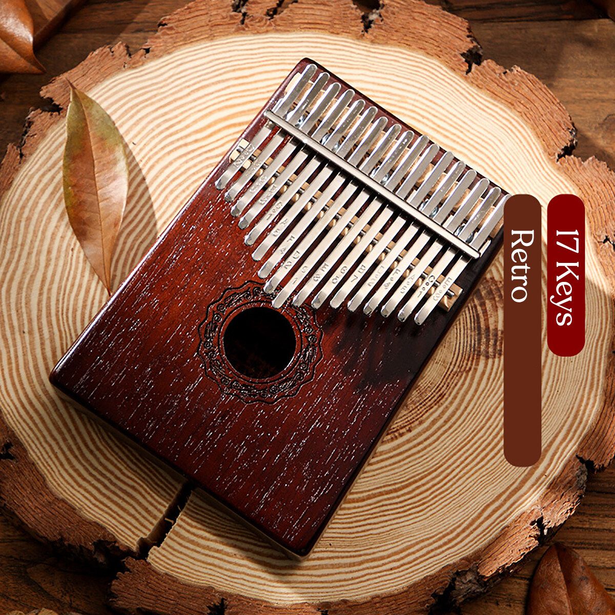 17 Keys Thumb Finger Piano Beginner Practical Wood Muscial Instrument Christmas Gift Retro