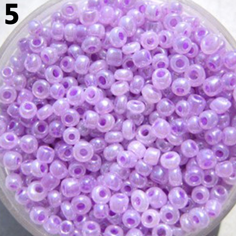 1200 Pcs 2mm Round Glass Loose Spacer Beads DIY-Purple