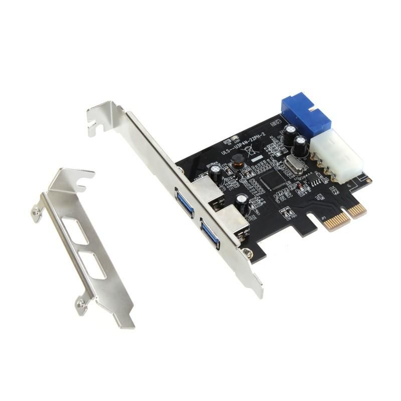 SuperSpeed 2-Port USB 3.0 PCI-E PCI Express 19-pin USB3.0 4-pin IDE Connector Low Profile
