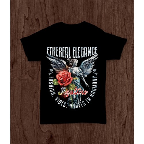 Azt Unisex Angelino Spesh T-Shirt - Ovle116 - Black