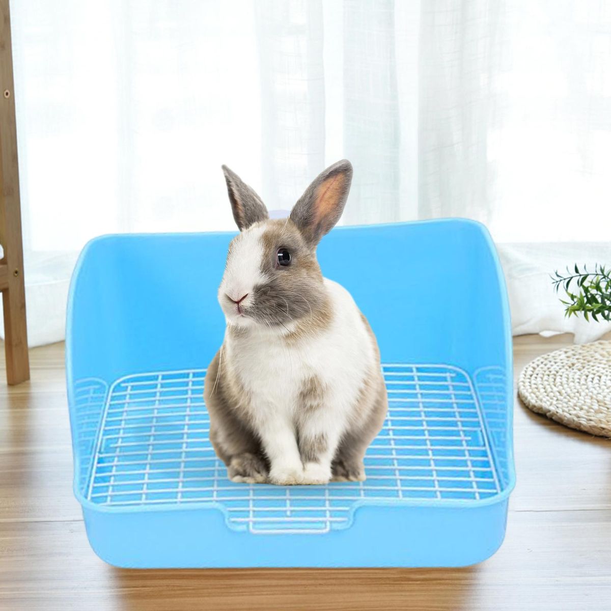 Rabbit Litter Box Pet Pan Potty Toilet For Ferret Rabbit Small Blue