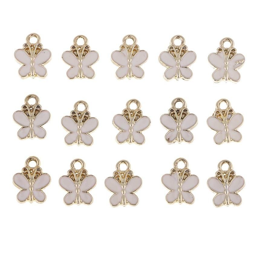 15x Alloy Butterfly Shape Charms DIY Bracelet Necklace Earrings