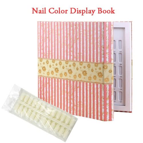 Stripe Cover 120 Colors Artificial Nail Art Display Chart Book Card