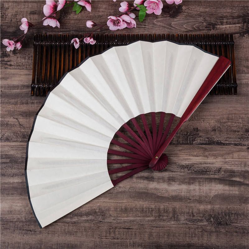 Men/Women For Fan Supplies Color Plain DIY Event Folding Japanese 1pcs Party Chinese Hand Rave Bamboo Large