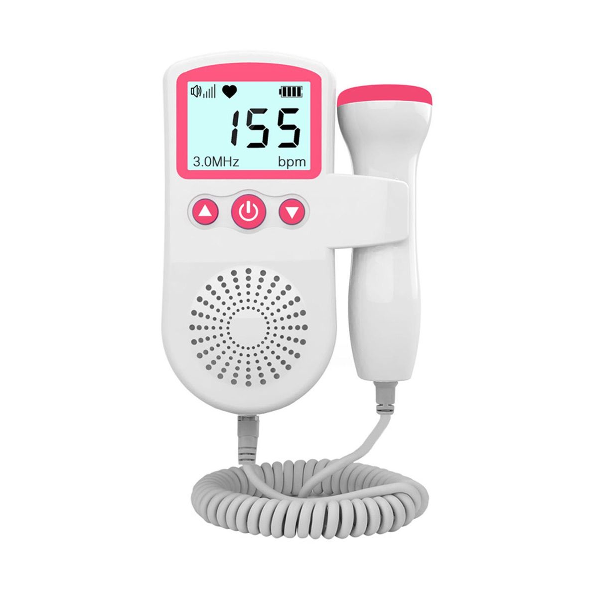 Fetal Doppler Baby Doppler Heartbeat Monitor for Pregnancy 50-230BPM Measuring Range 3MHz Foetal Heart Rate Detector with LCD Display Pocket Size