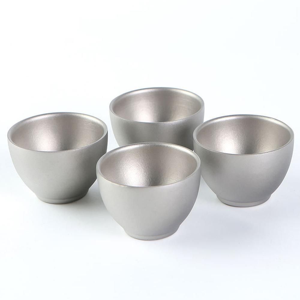 Camping Tea Cup Outdoor Portable Picnic Cookware Titanium Double-Wall TeaCup Hiking Tea Cup Drinking Accessory