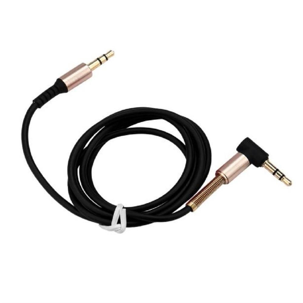 3.5mm Jack Elbow Male to Male Stereo Headphone Car Aux Audio Extension Cable  Black