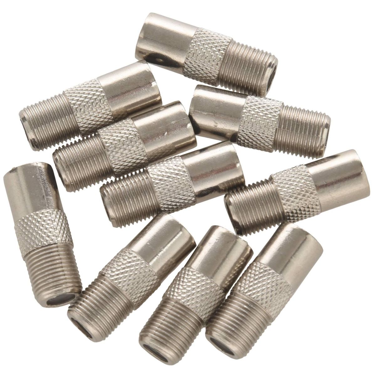 10Pcs Straight Metal F Type Female to TV Male RF Connector A