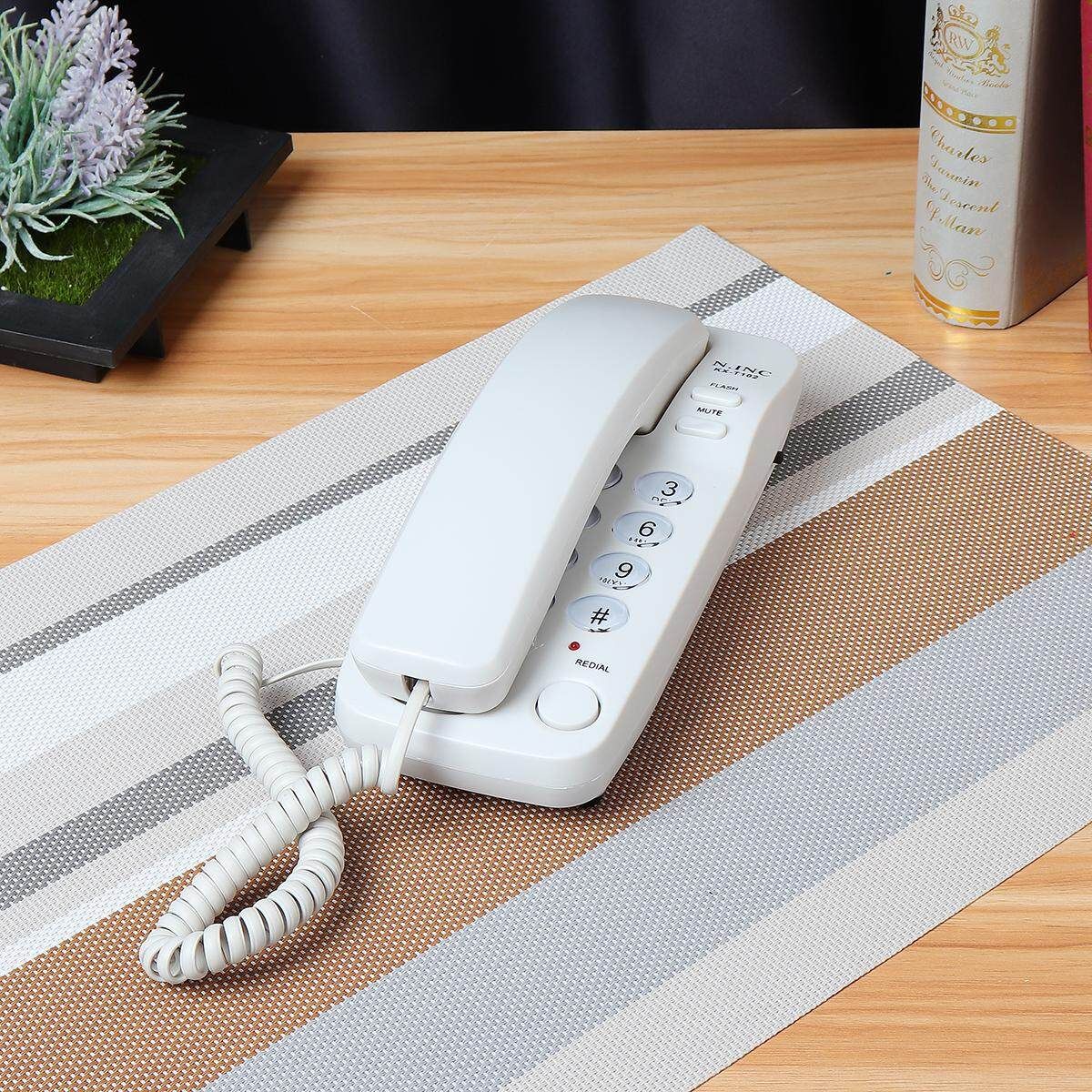 New Wall Mount Corded Phone Telephone Home Office Desktop Phone Black White White
