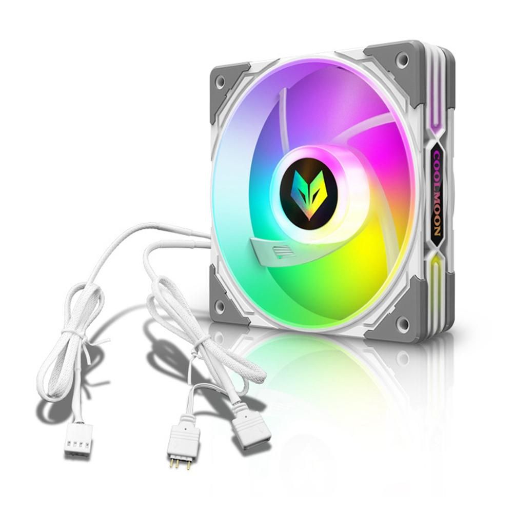 PWM 12CM Computer Temperature Control Cooling Fan White