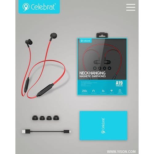 Wireless Neckband Headphones With Mic - A19