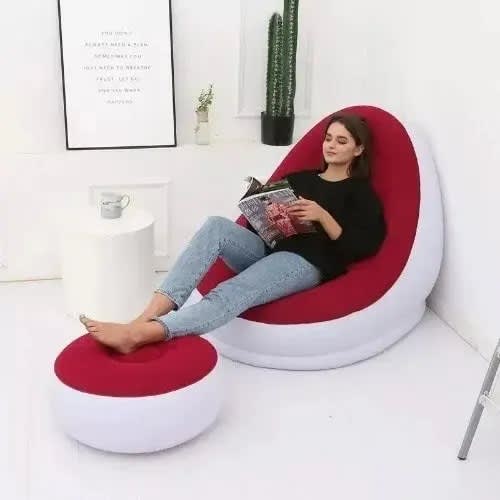 Inflatable Sofa Plus Manual Pump And Foot Stool