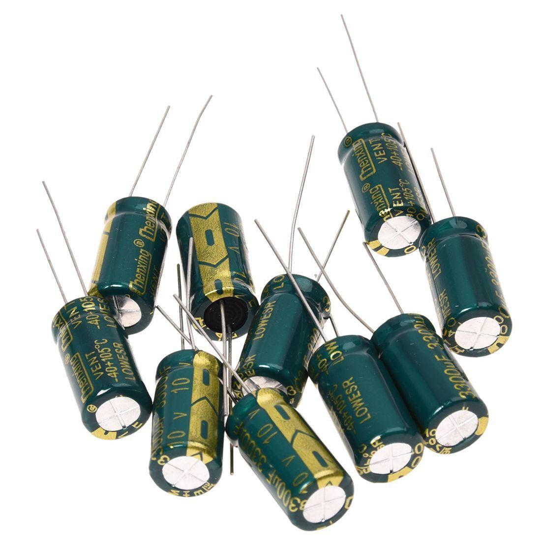 10Pcs 10V 3300UF Motherboard Electrolytic Capacitor