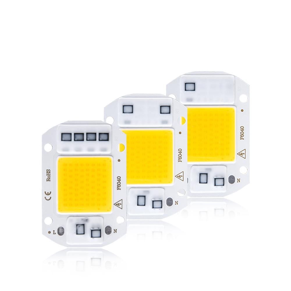 AC220V high-voltage driver-free light source integrated SMD lamp beads 20W30W50W high-efficiency flip-chip COB lamp beads lens