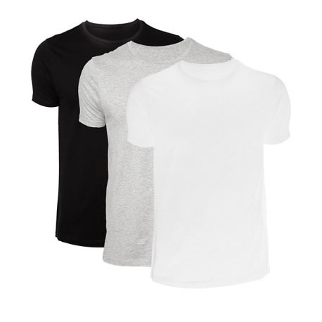3 In 1 Round Neck Shirt - Black, White & Grey