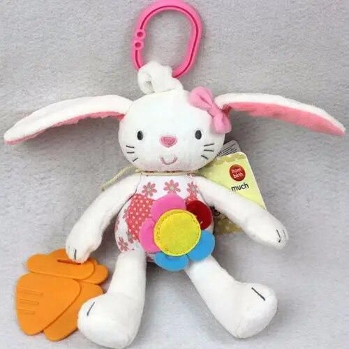 Pudcoco High Quality Baby Rattle and Teether Soft Baby Toys Little Rattle Sound Cute Rabbit Animal Bed hanging Toys