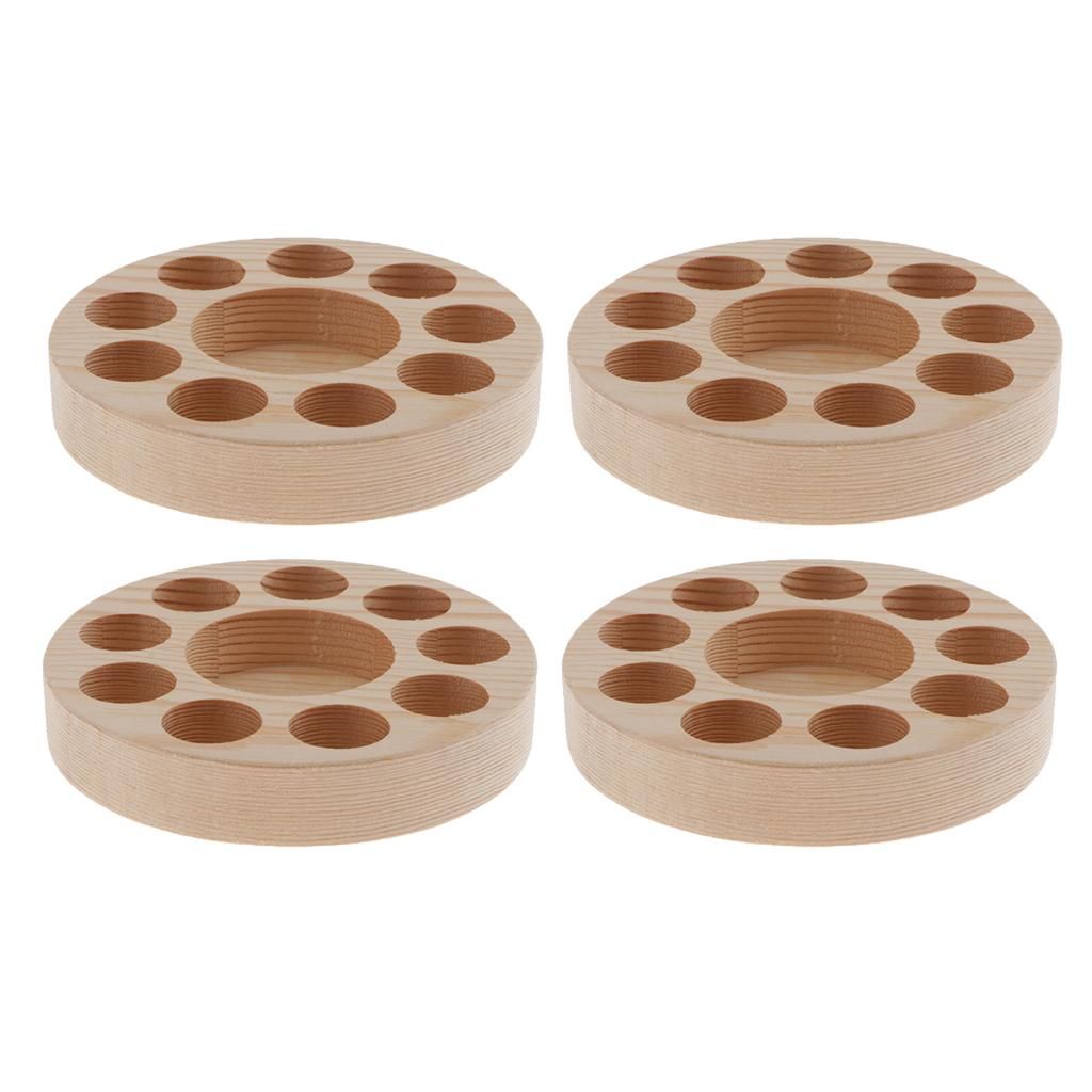 4Pc Essential Oil Storage Box Wooden  Organizer Display