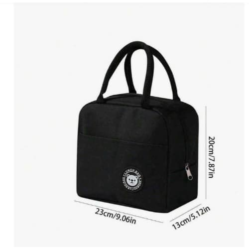 Portable New Thermal Insulated Lunch Bag - Black