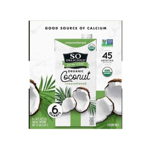 Diary-free Organic Unsweetened Coconut Milk  946ML -6pcs