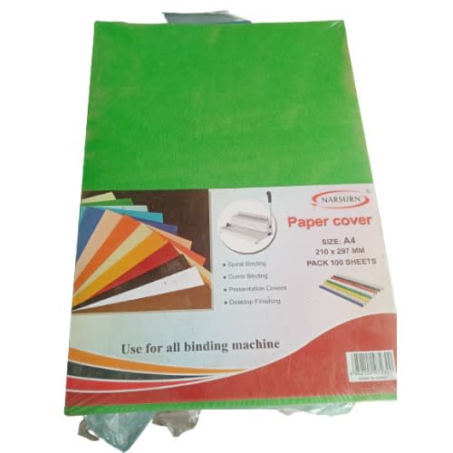 A4 Embossed Paper Cover - 100 Pieces - Green