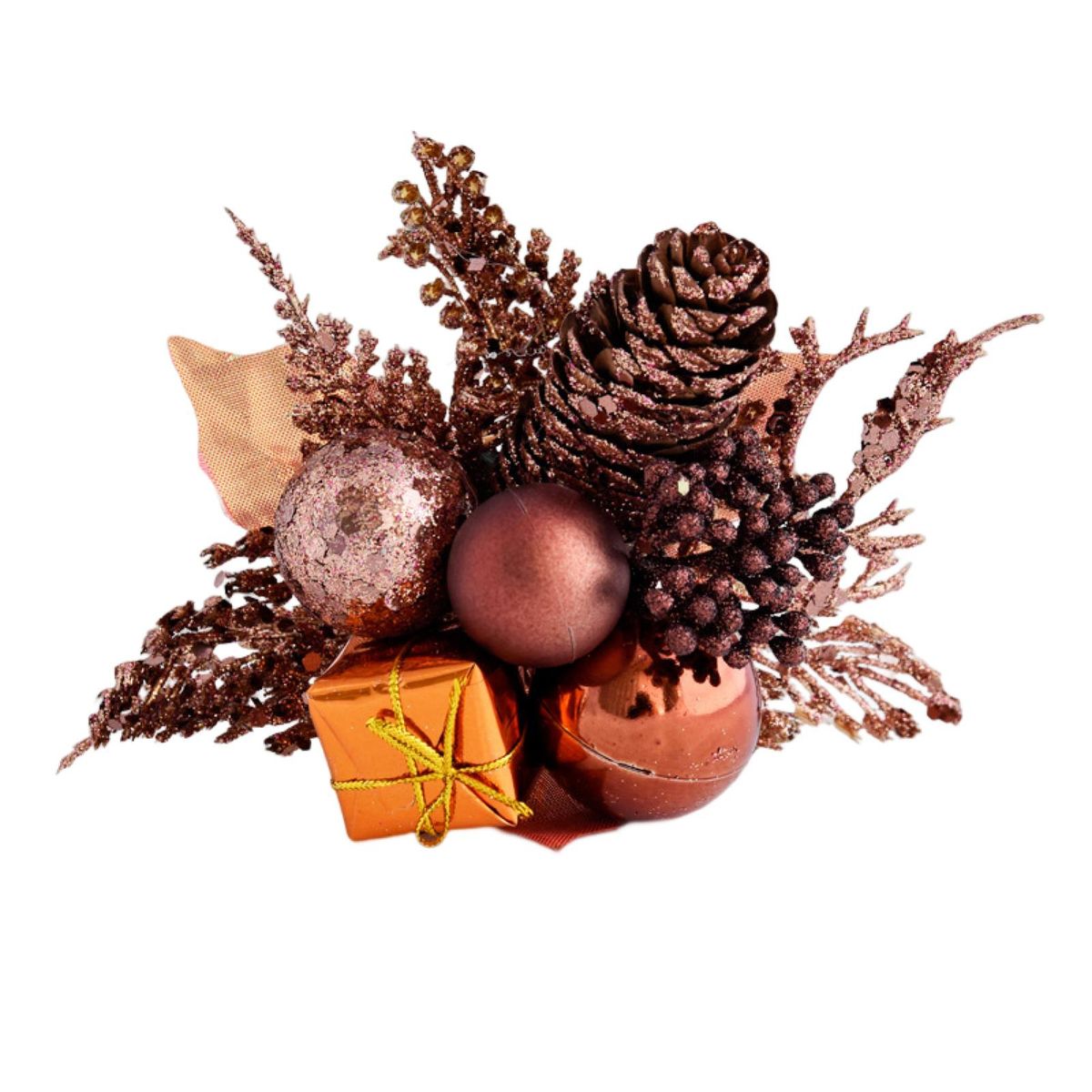 Christmas Artificial Plant Bright Color-Red Bronze