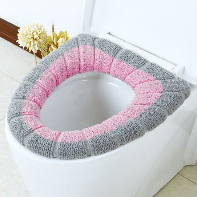 2PCS Toilet Seat Cover Mat Bathroom Toilet Pad