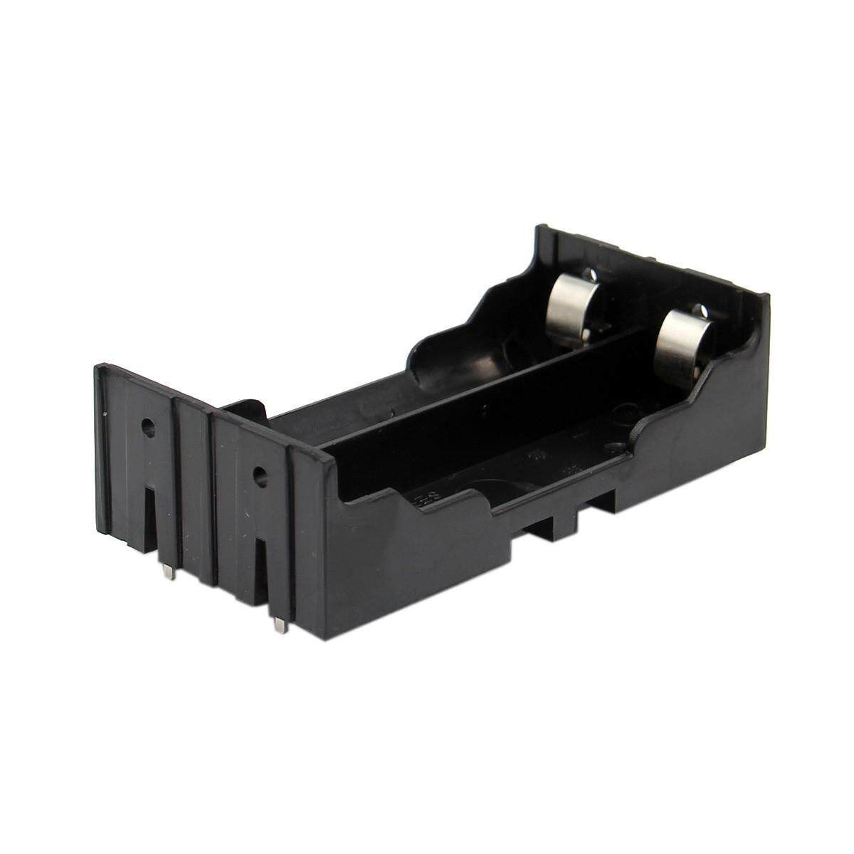 DIY 2-Slot 18650 Holder With Pins - Black