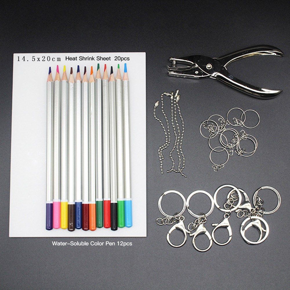 Heat Shrink Plastic Sheet Kit 20pcs Blank Translucent Shrink