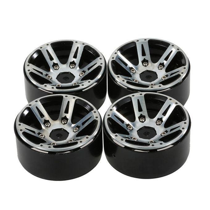 4Pcs/Set 1.9 Inch Weighted Metal Wheel Rim Upgrade-Black