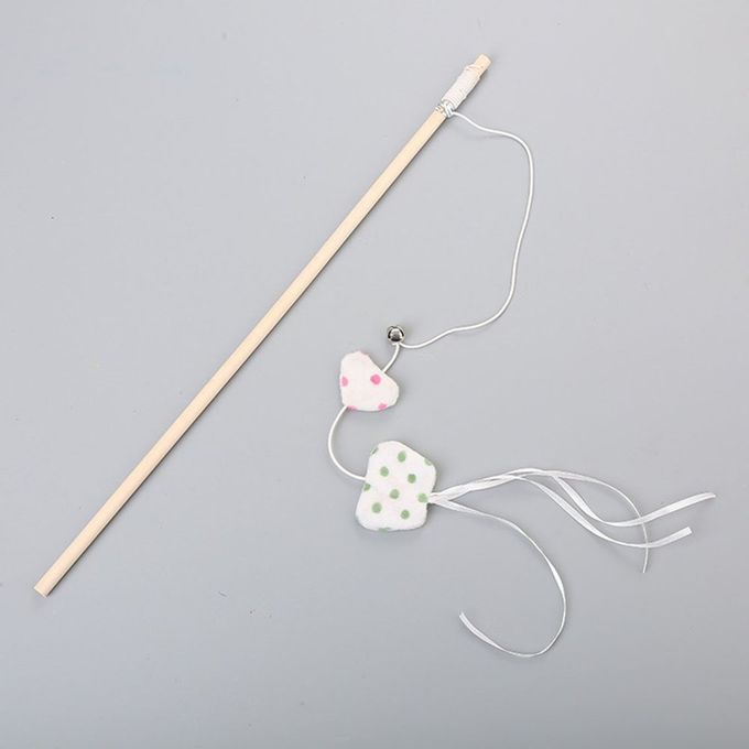 Pet  At Toy  Ute Wood Rod Wave Point Bird Mouse Shape With Bell-Multicolor-Butterflies