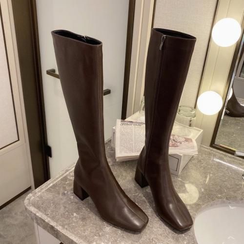 Women's Boots Casual Zipper Square Toe Boots