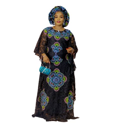 Fully Stoned Cordlace Boubou Gown