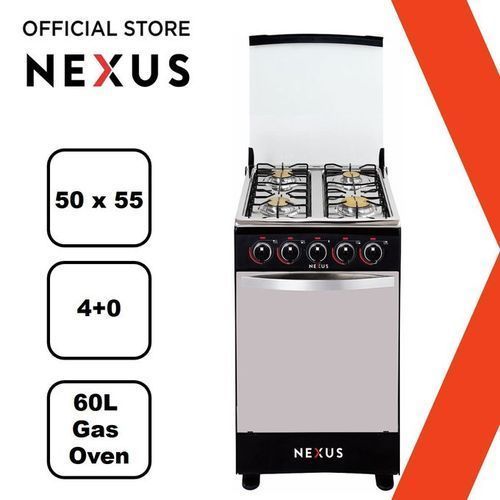 4-Burner All Gas Cooker (4 + 0) With Oven- Black