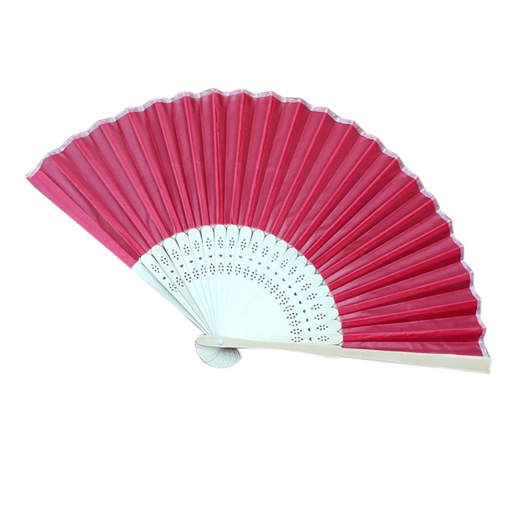 Folding Silk Decor Crafts Pcs 1 Fan Hand Wedding Style Chinese Bamboo Color Fan Fans Held Summer Solid Party Folding Fan