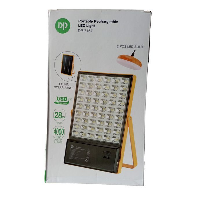 Rechargeable Built In Solar Panel Lamp