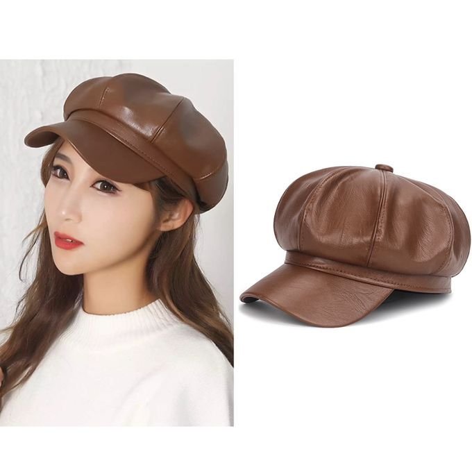 NEW TRENDY FASHION LEATHER BERET SUMMER CAP