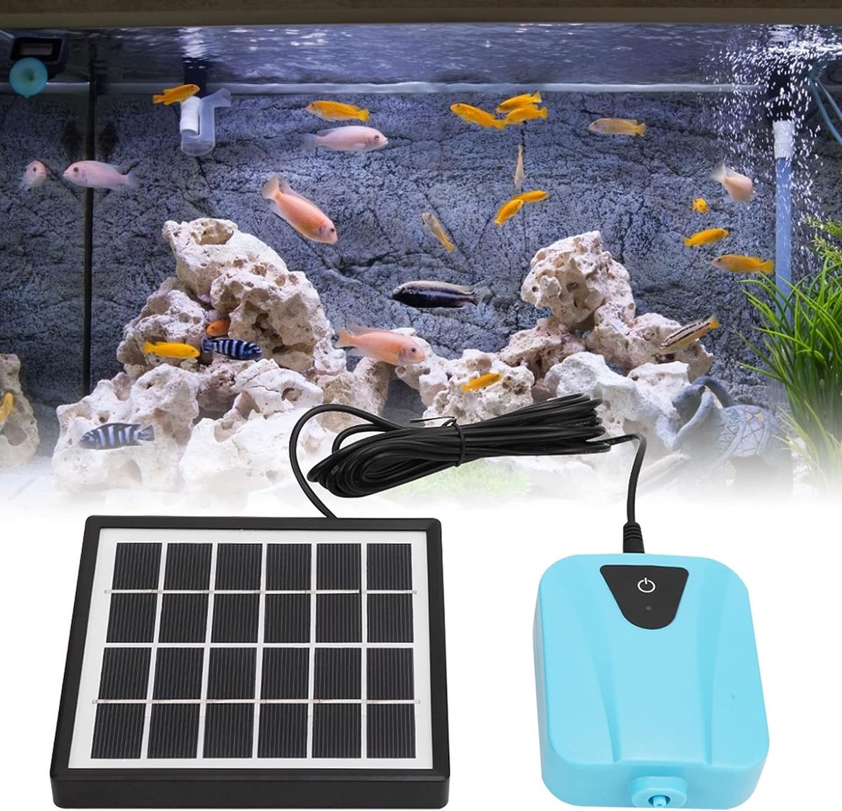 Solar Powered Oxygen Air Pump For Aquarium Fish Oxygenator
