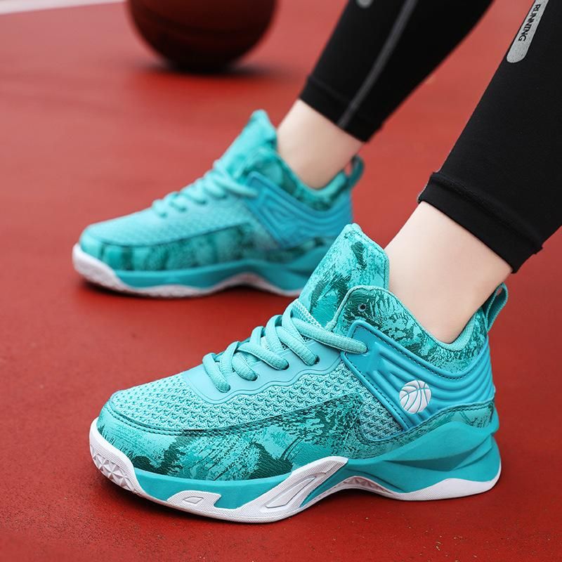 Boys basketball shoes mesh breathable sneakers Green