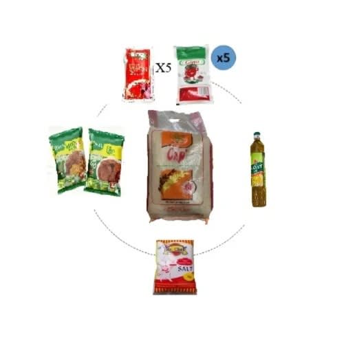 Cap Rice 5kg +10 Sachets Of Gino -750ml Power Oil- 1kg Salt - Knorr Cubes X2