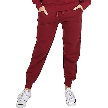 Ladies Brushed Fleece Joggers -Burgundy