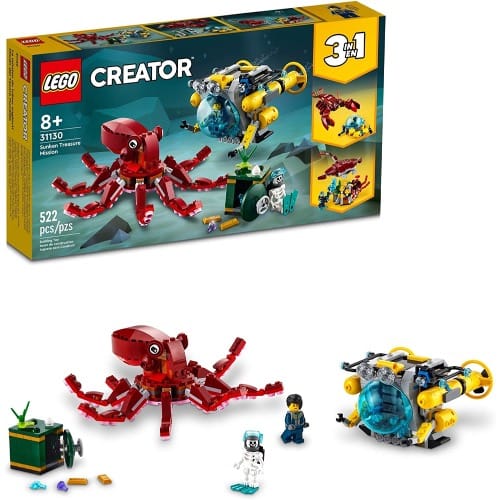 3 In 1 Creator Sunken Treasure Mission 31130 Building Set - 522pcs