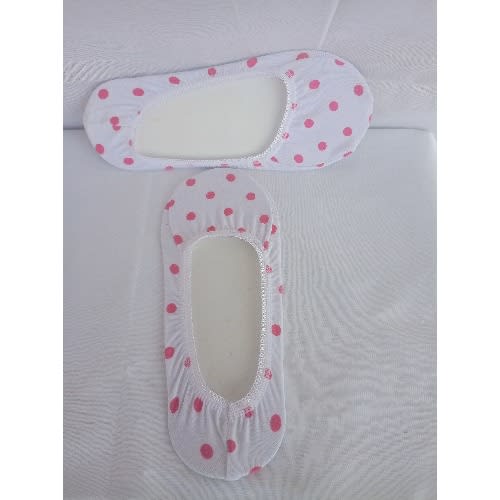 Womens Summer Socks For Flats - White And Pink