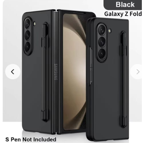 Case With S Pen And S Pen Holder And Screen Protector For Samsung Galaxy Z Fold 4 - Black