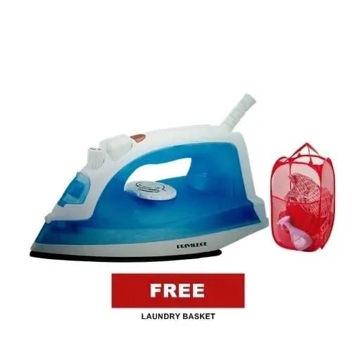 Privilege Electric Steam Iron + Free Laundry Basket - 1600W