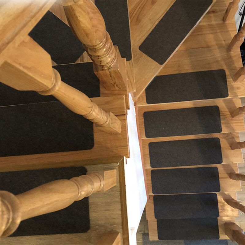 1Pcs Set Non Slip Rectangular Solid Doormat Self Adhesive Anti-Slip Stair Mats -- Dark Grey/ Light Grey Dark Grey