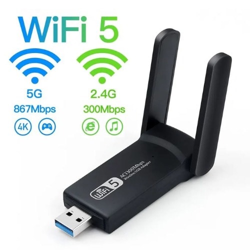 1300Mbps USB 30 WiFi Adapter Dual Band 24GHZ5GHZ Wireless WiFi Dongle Network Card