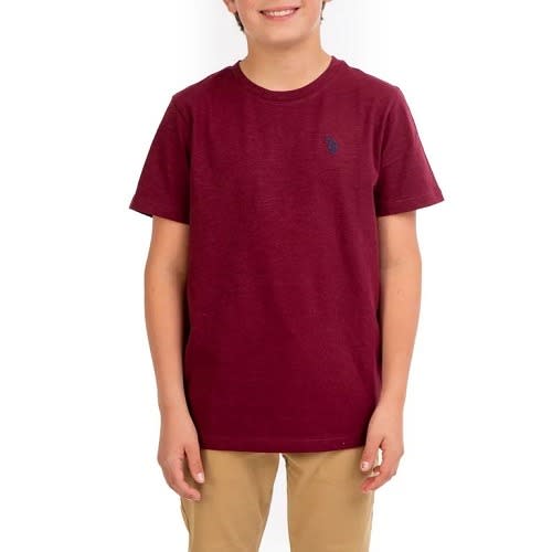 U.S. Polo Assn. Boys Crew Neck Short Sleeve Tshirt - Burgundy