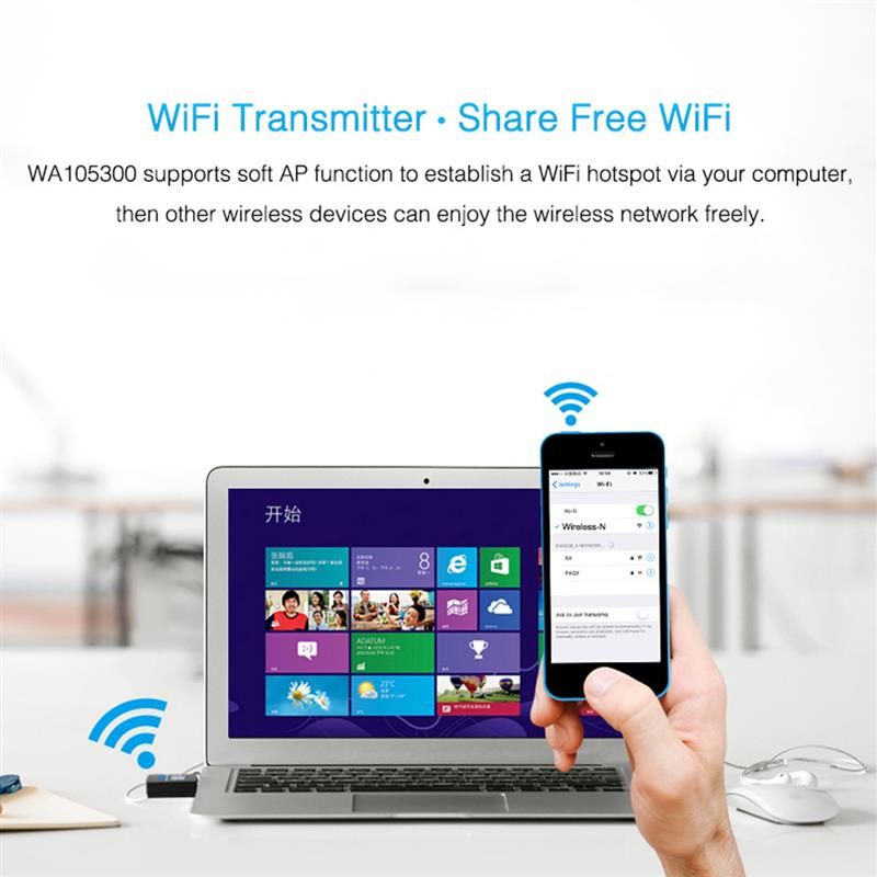 300Mbps USB Wifi Wireless Adapter Mini USB2.0 Network Lan
